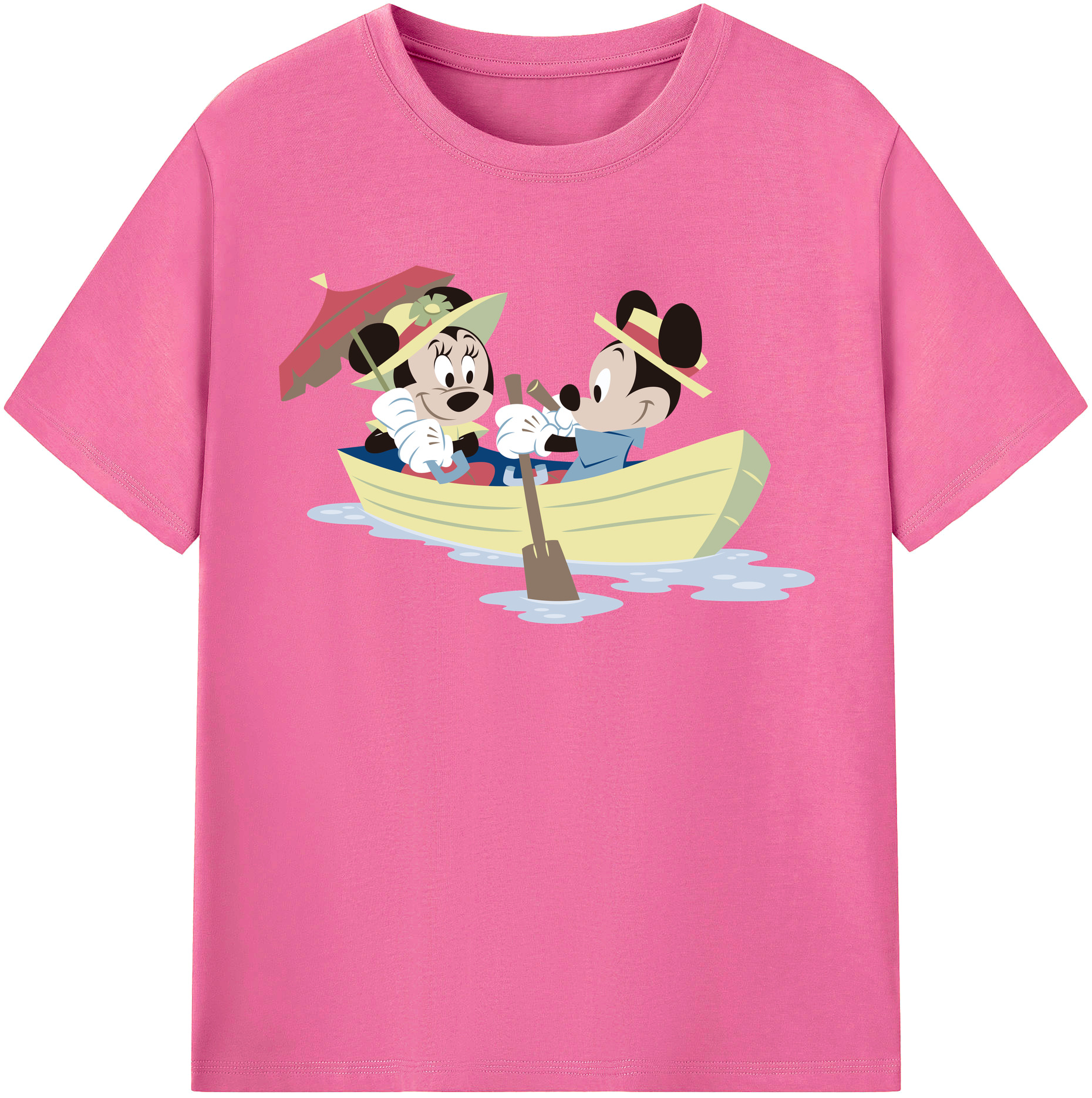 （画像用） ミッキーマウス Mickey Mouse レディースカジュアルプリントTシャツ（綿100％）
